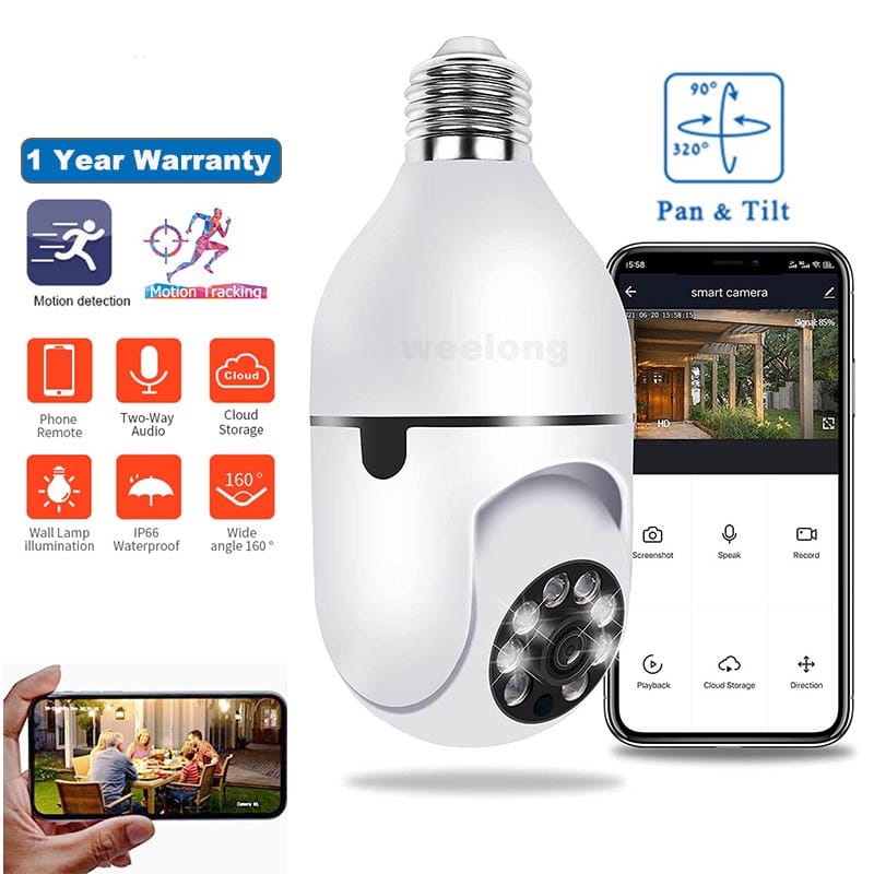 V380 WiFi Security Camera, 1080P Wireless 360° Camera
